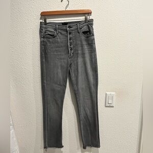 Women's High-Rise Gray Button-Fly Jeans